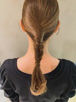 ネイビー(nvy)&nbsp;タイト編みおろしポニー