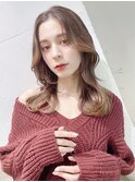 大人くびれヘア_グレージュカラーボブウルフココアベージュ_8983