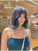 navy/ネイビー/ダブルカラー/ハイトーン/ブリーチ/難波
