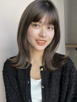 ガーデン 銀座(GARDEN)&nbsp;ベージュカラー/ミディアム/外ハネ/前髪カット/ワイドバング