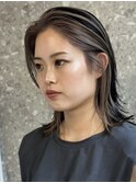 インナーカラーベージュイヤリングカラーフェイスフレーミング
