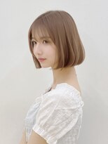 ユーフォリア エヌ 池袋サンシャイン通り店(Euphoria +n) 大人可愛い切りっぱなしひし形レイヤーカットモカベージュ
