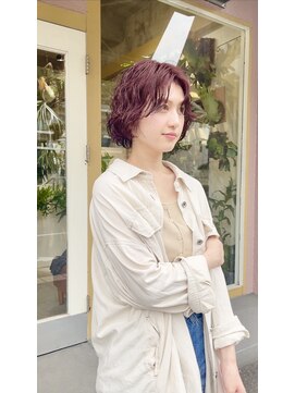 コンビネーション(combination) ボブパーマ 透明感カラー ブリーチ無しダブルカラー