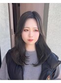 レイヤーカット 透明感カラー シークレットハイライト