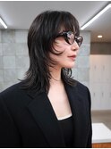 ウルフカット　ハイレイヤー　ギザギザバング　フェイスレイヤー
