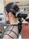 編み下ろしヘアアレンジ