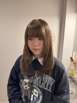 チャプター 問屋町(chapter) ブリーチなしダブルカラーヘーゼルベージュレイヤーカット韓国