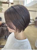 簡単◎ストレートパーマ ショートカット くびれひし形小顔