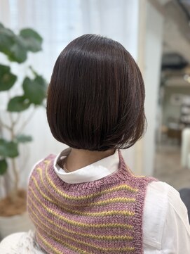 ウミネコ美容室 センター北hanare店(Umineko美容室) ブラウンベージュの軽やかすっきりボブ