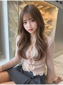 ハッシュカット/顔周りカット/ダークブラウン/シャギーカット