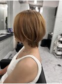 小顔ひし形 レイヤーカット 透明感カラー