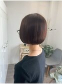 アプリコットオレンジコンパクト丸みボブ