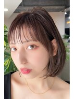 hairs BERRY 七道店【ヘアーズベリー】【10月1日 NEW OPEN（予定）】&nbsp;BERRYシアーカラー抜け感前髪アッシュボブショートベージュ