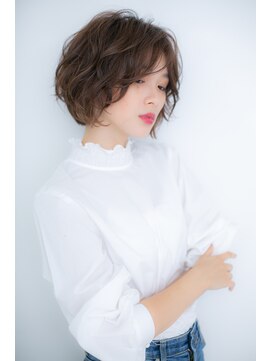 カバーヘア イヴ 戸頭店(COVER HAIR EVE) ココアブラウン♪アシンメトリーゆるふわボブY戸頭20代30代40代