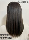 大人黒髪艶カラー/丸み/小顔スタイル/30代40代/ストレート