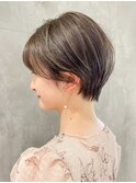 ブラウンショート_マッシュショートフェザーバング_ba337351