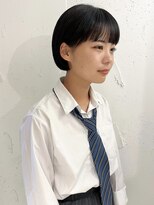 ラミエ バイ メルト 吉祥寺(lamie by melt)&nbsp;"久保田"ミニボブぷつっとヘアワイドバング顔まわり耳かけ