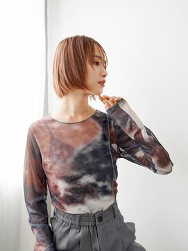 ラフィス ヘアー ロビン 名古屋店(La fith hair robin) 【La fith】ショートボブ×アプリコットブラウン
