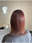 ピンクブラウン×外ハネボブ