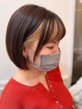 サロンドウィズ 本店 本八幡(Salon de With) ワンレングスボブ/インナーカラー◎30代40代50代