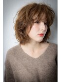乾かすだけニュアンスパーマ抜け感小顔ミディアムw上尾30代40代