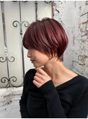 ミニウルフレイヤーカット顔周りカット前髪カットショート/横浜
