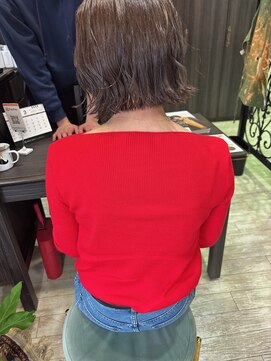 マイ ヘア デザイン 岡崎(MY hair design) アッシュブラウンカラーゆるふわボブ透明感小顔ショート20代30代