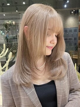 サンクマーケット 渋谷(cinq MARKET) 渋谷ミルクティーベージュハイトーンカラーヘーゼルベージュボブ