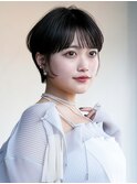 ショート大人ガーリーおくれ毛似合わせカット_F21349