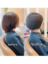 ジュエヘアー(jouet hair) 襟足短めの丸みのあるショートボブ