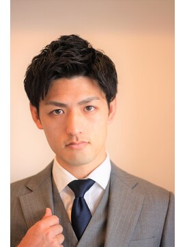 ノイセル(Noisyle) 爽やか黒髪ビジネスマンアップバングツーブロックショート
