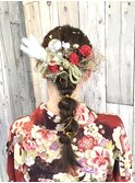 編みおろし、水引、金伯、早朝のヘアセットと着付けお任せ下さい