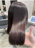 ナチュラルストレート×艶カラー