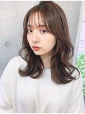 シースルーバングこなれヘア後れ毛レイヤーカット