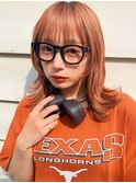 垢抜けハイトーンオレンジ/ハイトーン/オレンジヘア/銀座/日比谷