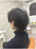 ウルフカット×波巻きパーマ