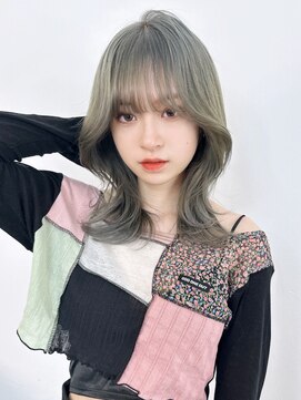 アルバム 新宿(ALBUM SHINJUKU) オリーブグレージュレイヤーカット_フルバング_ba453021