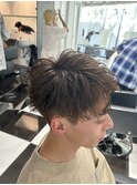 メンズパーマツイスパ波巻きスパイラルマッシュセンターパート