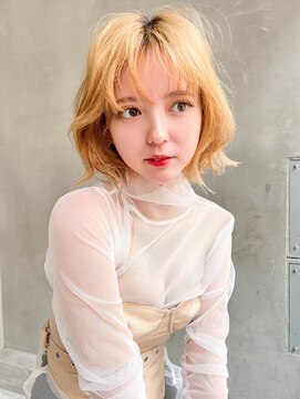 メーヴェ(Mowen) mowen 南堀江　レイヤーボブ　ブロンドカラー