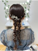 ピタっとツイン編みおろし【京都/ヘアセット/着付け】