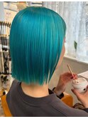 #ブルーカラー,#レイヤーボブ,#ホワイトブロンド