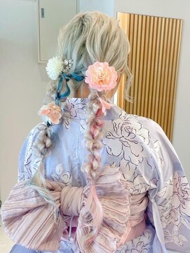 ムーン バイ ケンジ(moon by KENJE) 【hinari】浴衣ヘアアレンジ/編みおろし