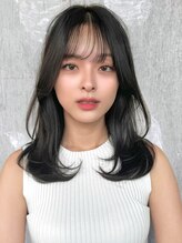 ロビー 表参道(ROBBY) 大人レイヤーカット/ミディアムロングヘア/小顔前髪顔周りカット