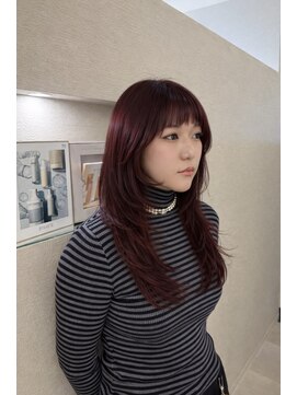 エクラート リュミ 千葉駅前店(ECLART Lumi) レッドカラー×レイヤースタイル