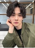 波巻きツイスト/黒髪/シャドウパーマ/マッシュウルフ