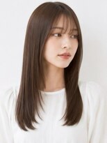 ヘアメイク アージュ 天神西通り店(HAIR MAKE age)&nbsp;ロングヘア 顔周りレイヤー ショコラブラウン 透明感カラー 美髪