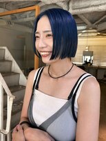 カシェ ナカザキ(CACHE NAKAZAKI) ケアブリーチ/ネイビーカラー/ボブ