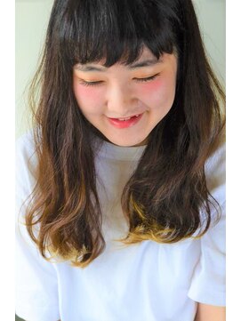 アドラーブル はなみずき店(adorable) 【adorable】毛先ダブルカラー×ドライウェーブミディスタイル