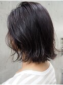 《ダークグレー》お洒落ダークボブで大人ナチュラルに