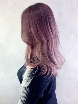 アイティー バイ アルバム 中野店(IT by ALBUM) ラベンダーピンク_ローライトスリークボブ厚めバング_ba285034